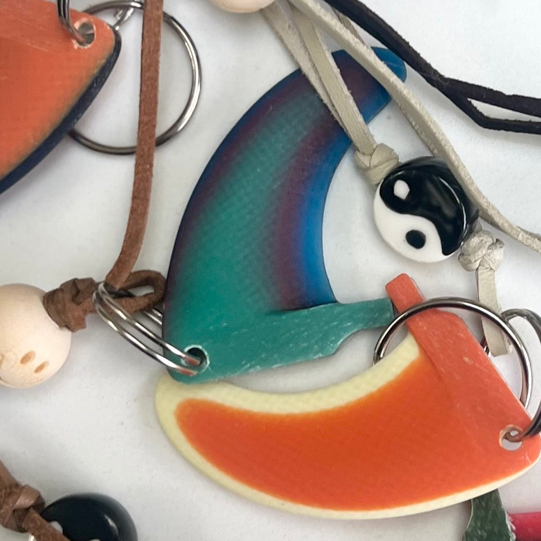 Handmade Mini Fin Key Ring- assorted colours.