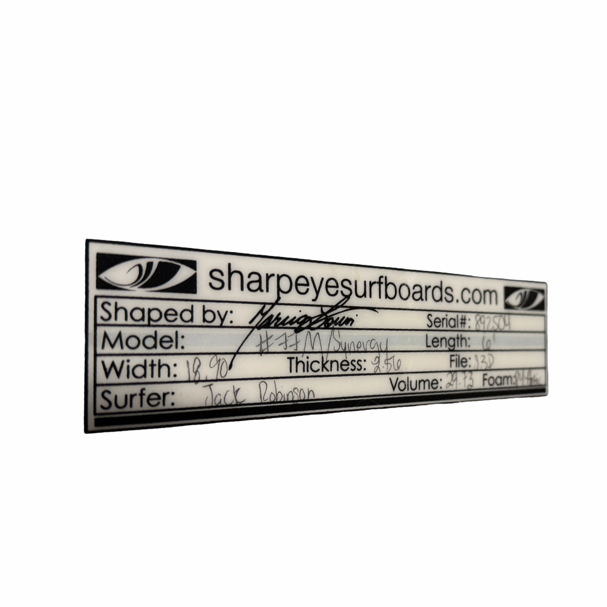 SHARPEYE JACK ROBINSON PERSONAL